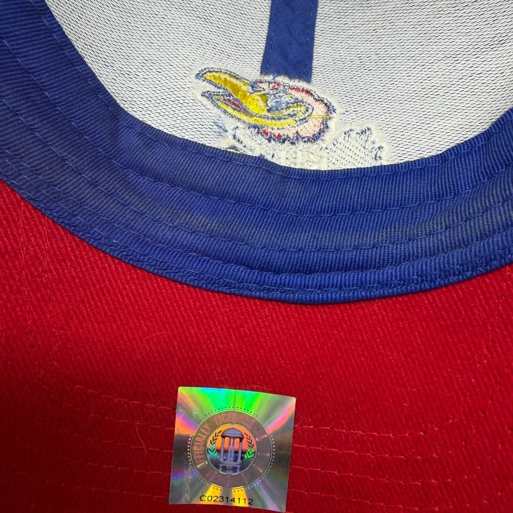Kansas Jayhawks Hat Mens OSFA Blue NCAA Basketball Signatures EUC